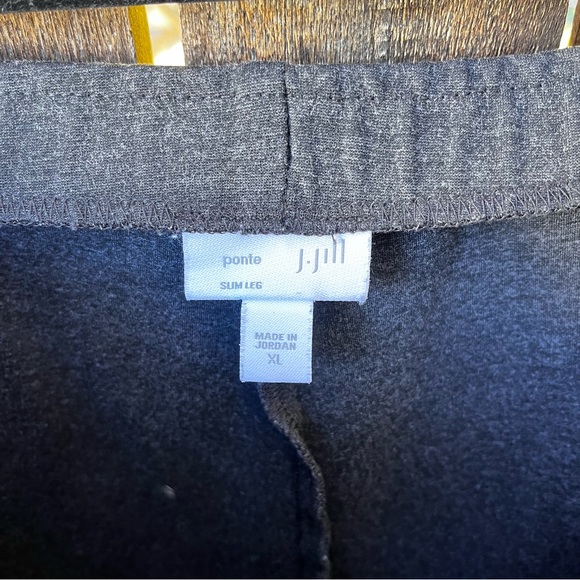 J.Jill Ponte Slim Leg Charcoal Gray Pull On Pants Sz XL - Picture 3 of 12